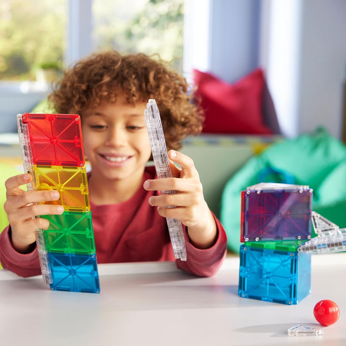 MAGNA-TILES® Rail Racers 33-delige magnetische bouwset, het originele magnetische bouwmerk
