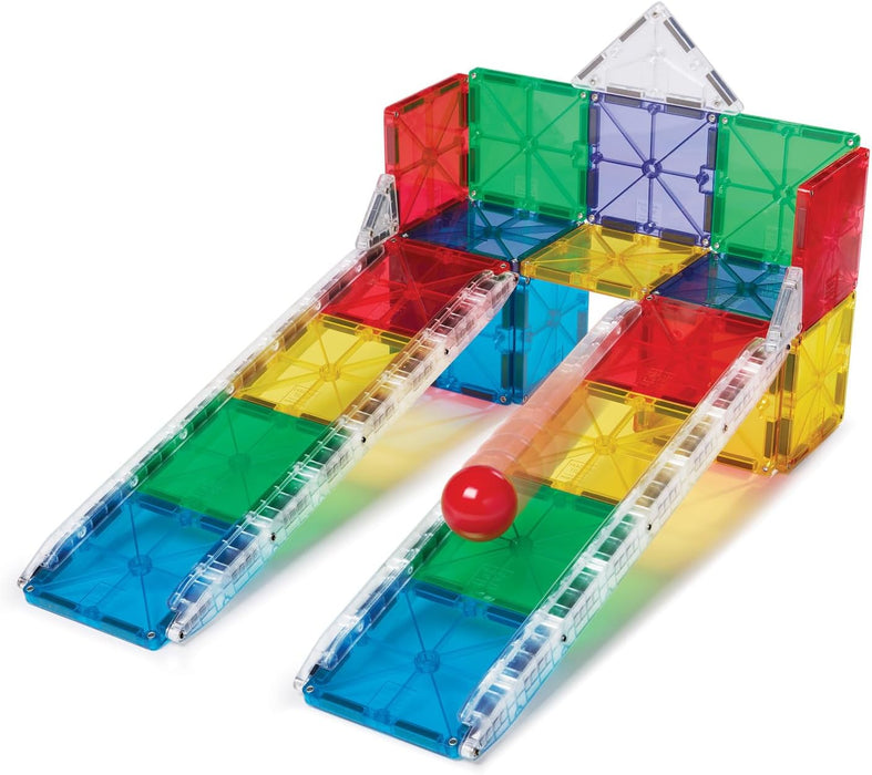 MAGNA-TILES® Rail Racers 33-delige magnetische bouwset, het originele magnetische bouwmerk