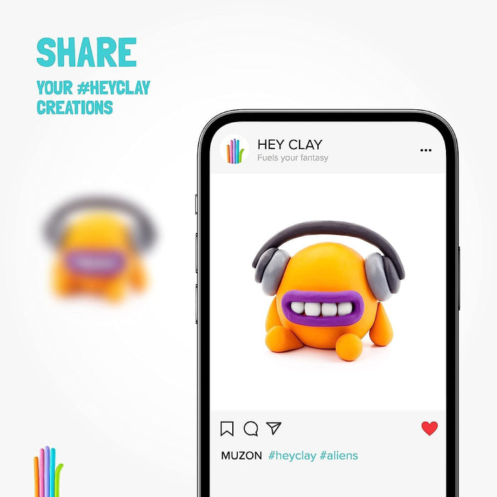 HEY CLAY - 15 Dosen lufttrocknende Knete für Kinder ab 3 Jahren - Kreatives Bastelset (Die Dinosaurier