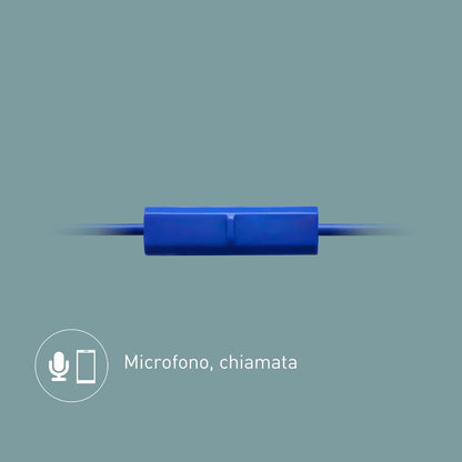 Panasonic RP-TCM115 Auricolari In-Ear Ergonomici, Driver da 9 mm, Bassi Potenti, Microfono in Linea, Compatibili con Smartphone, Cavo da 1,2 m, Blu