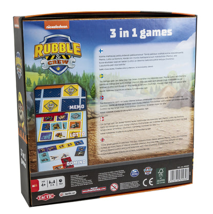 Tactic Rubble & Crew 3 in 1 Lotto, Domino, Memo 15 min Board game Multi-genre