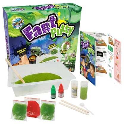 WILD! Science - FART PUTTY - DIY Slime Kit for Kids Age 6+, Make Your Own Slime Kit with Safe, Non-Toxic Ingredients, Science Kits for Kids, Slime Party Bag Fillers, or STEM Toy