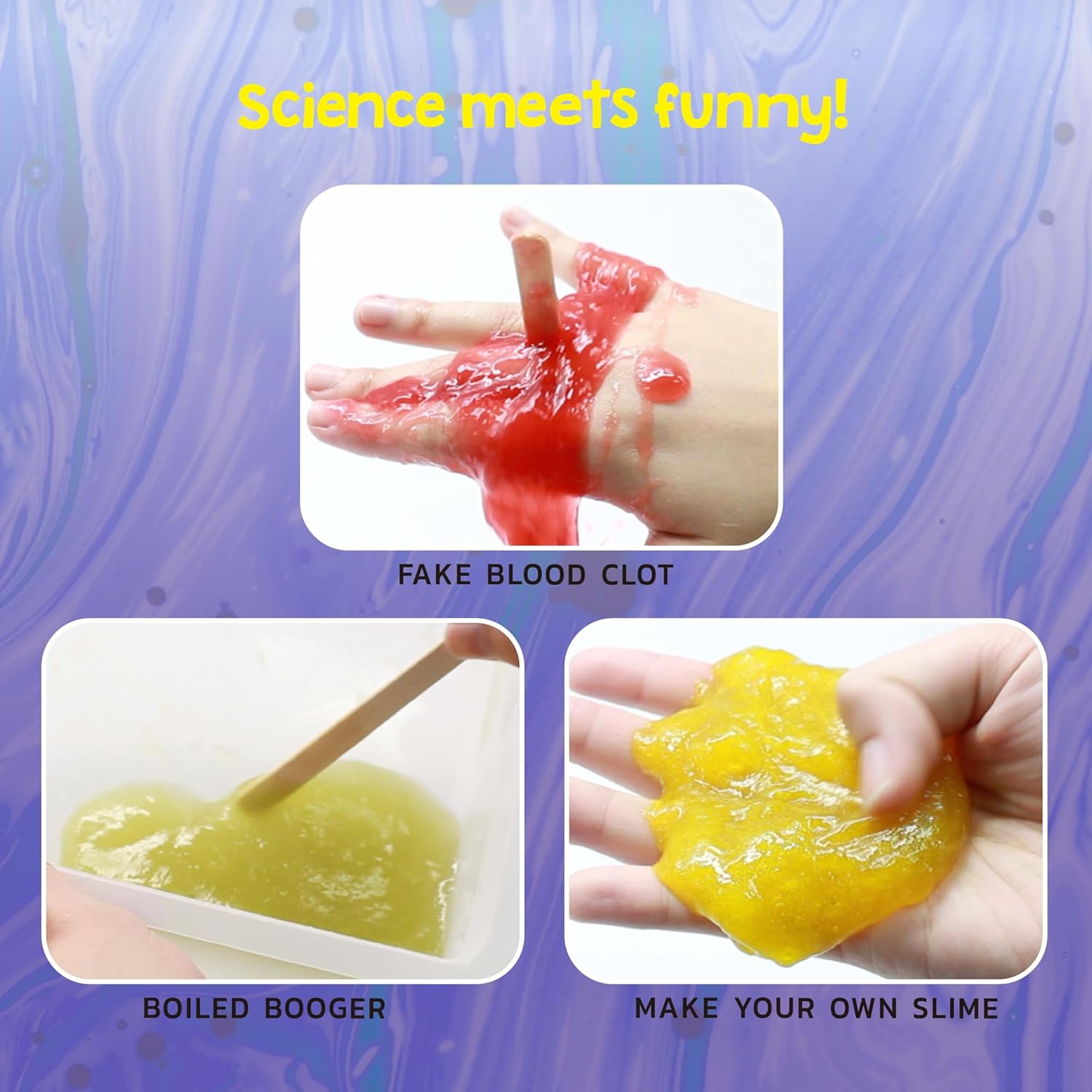 WILD! Science - FART PUTTY - DIY Slime Kit for Kids Age 6+, Make Your Own Slime Kit with Safe, Non-Toxic Ingredients, Science Kits for Kids, Slime Party Bag Fillers, or STEM Toy