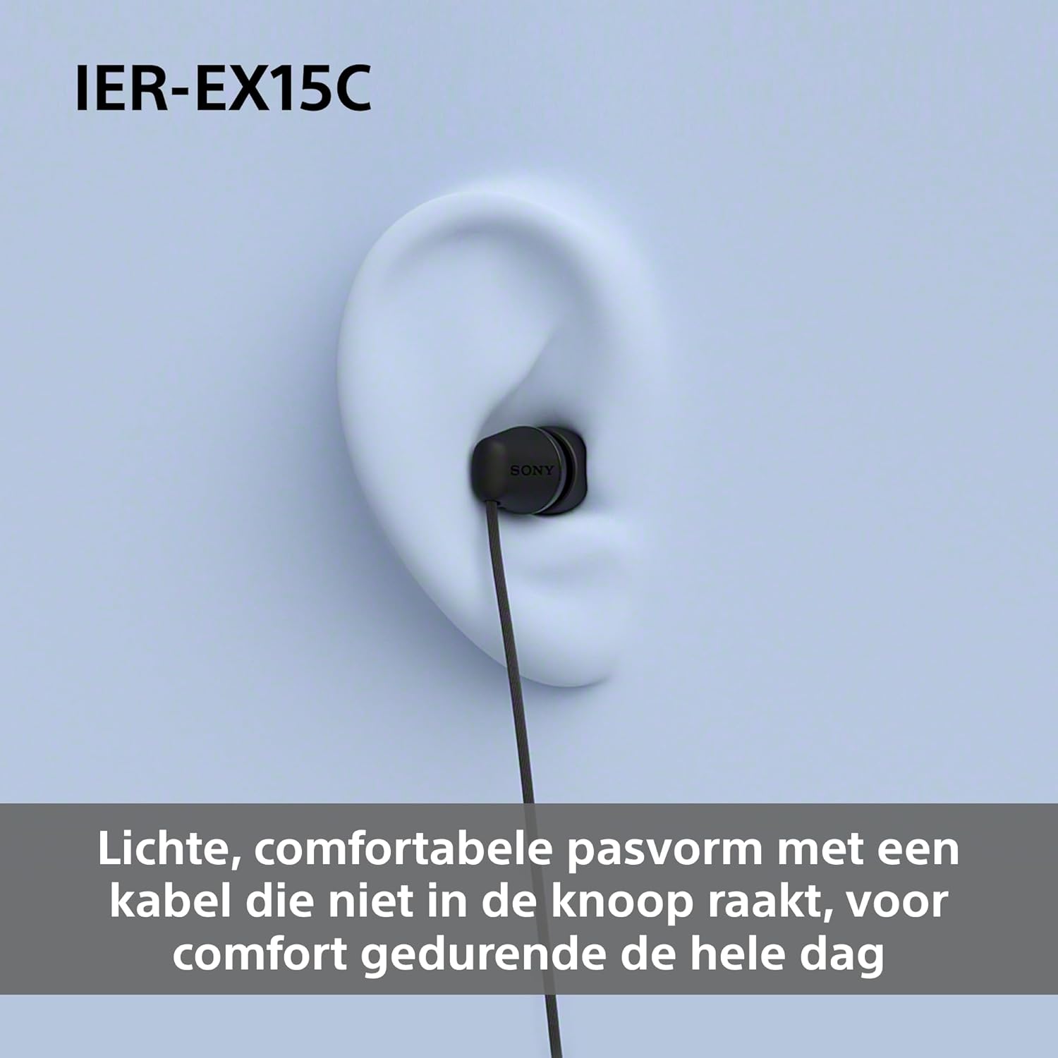 Sony IER‑EX15C USB‑C Wired Earbuds with Mic – Lightweight In‑Ear Headphones for Android, iPhone, Laptop & PC – Tangle‑Free Cable, Clear sound – Perfect for Travel & Everyday Use – White