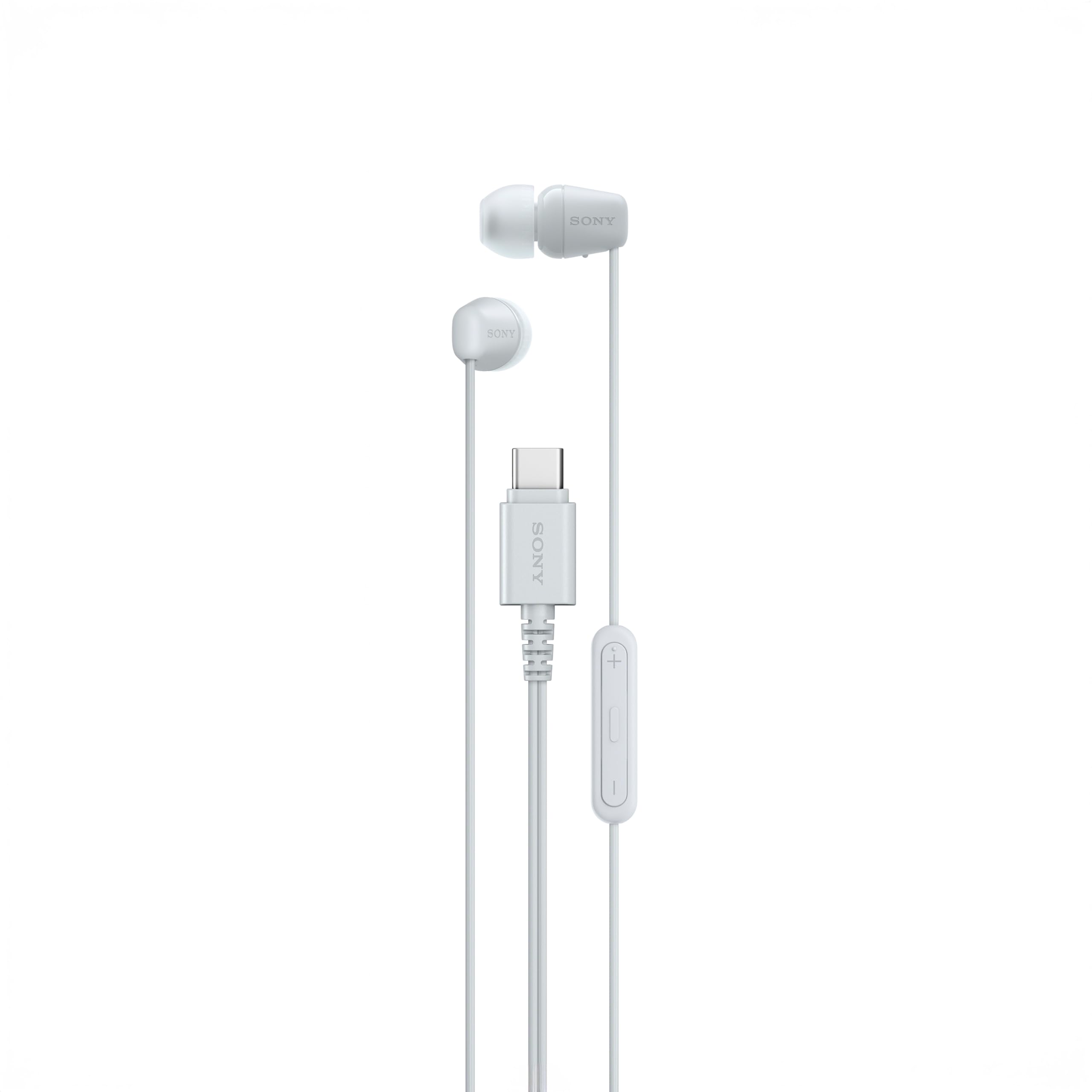 Sony IER‑EX15C USB‑C Wired Earbuds with Mic – Lightweight In‑Ear Headphones for Android, iPhone, Laptop & PC – Tangle‑Free Cable, Clear sound – Perfect for Travel & Everyday Use – White