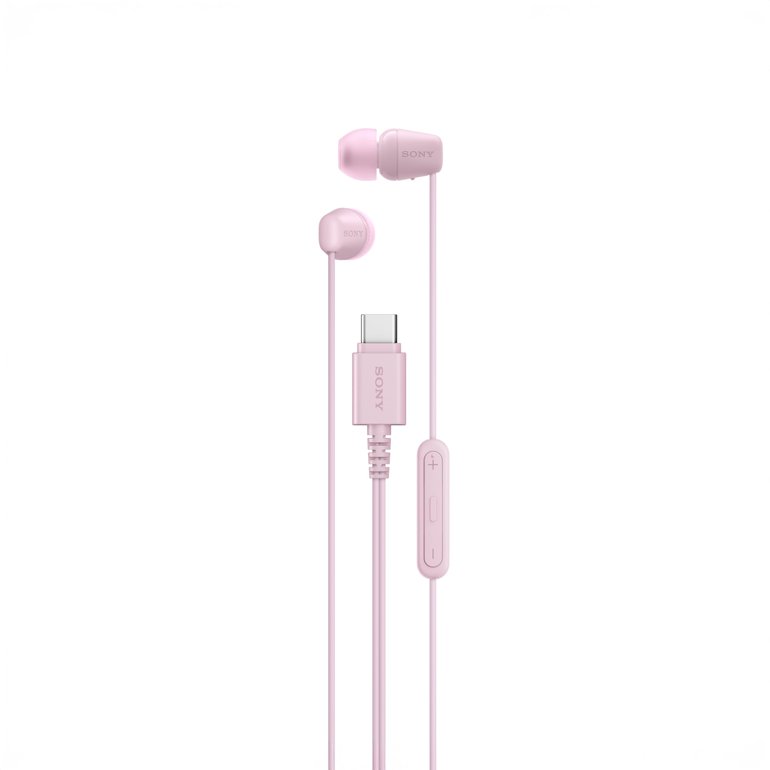 Sony IER‑EX15C USB‑C Wired Earbuds with Mic – Lightweight In‑Ear Headphones for Android, iPhone, Laptop & PC – Tangle‑Free Cable, Clear sound – Perfect for Travel & Everyday Use – Pink