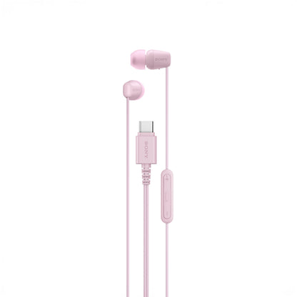 Sony IER‑EX15C USB‑C Wired Earbuds with Mic – Lightweight In‑Ear Headphones for Android, iPhone, Laptop & PC – Tangle‑Free Cable, Clear sound – Perfect for Travel & Everyday Use – Pink