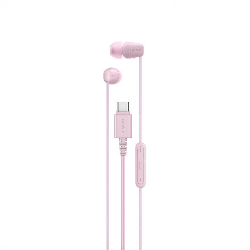 Sony IER‑EX15C USB‑C Wired Earbuds with Mic – Lightweight In‑Ear Headphones for Android, iPhone, Laptop & PC – Tangle‑Free Cable, Clear sound – Perfect for Travel & Everyday Use – Pink