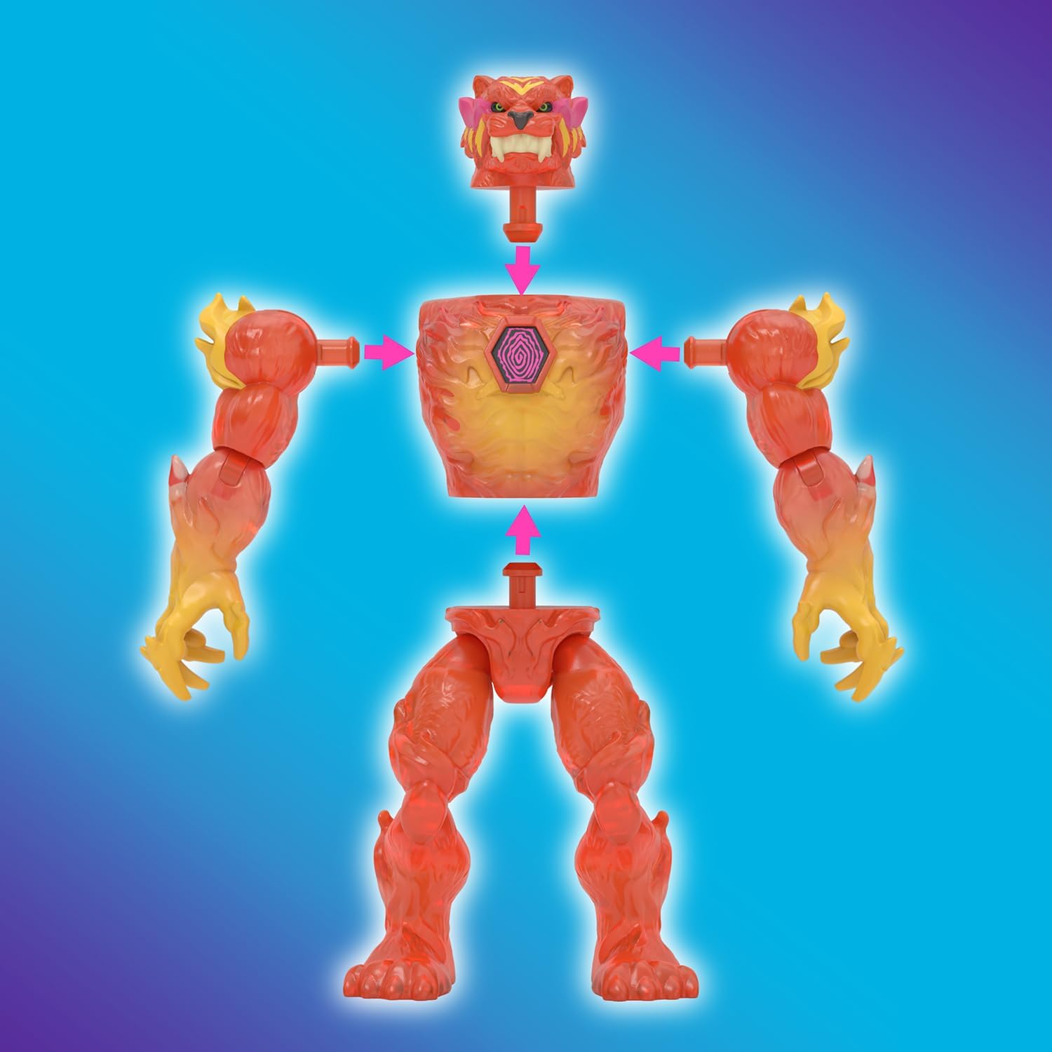 MrBeast Lab Hybrids Mega Pack, Reveal Different Hybrid Parts To Create 5 Mix & Match Action Figures, Including a Mega Torso Panther Experiment To Reveal Hybrid's Real Colors, Collect 30+ Beasts
