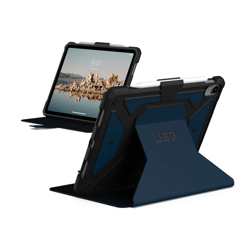 URBAN ARMOR GEAR UAG Designed for iPad 11" A16 11th Gen 2025, 10.9" 10th Gen 2022 Case A3354 A3355 A2696 Rugged Protective Folio Cover w/Adjustable Stand & Pencil Holder, Metropolis SE Blue Mallard