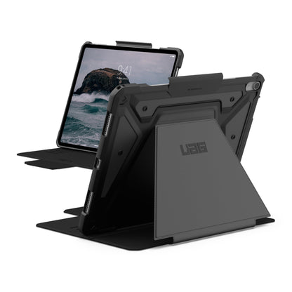 URBAN ARMOR GEAR UAG Designed for iPad Air 13" Case (1st/2nd Gen 2024-2025) M3 A3268 A3269 - Rugged Multi-Angle Viewing Folio Protective Cover w/Pencil Holder & Adjustable Stand, Metropolis SE Black