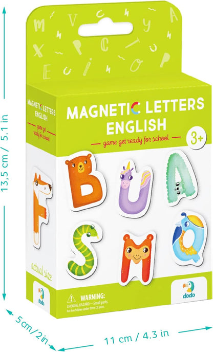Ready to School! 26 Magnetic English Letters drawn as an Animals for Kids 3 year olds and up Dodo Perfect Educational Detailed Gift for Boys and Girls