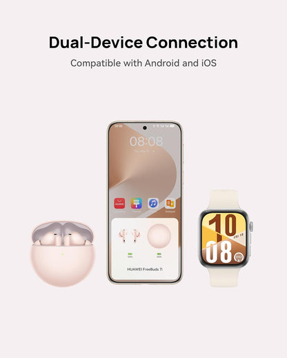 HUAWEI FreeBuds 7i Wireless Earbuds, Intelligent Active Noise Cancellation 4.0, Unlimited Spatial Audio, iOS & Android, Stable Clear Calls, 4 Ear Tips for Comfitable fit, 30 Months Warranty