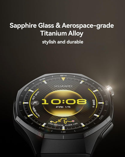 HUAWEI WATCH GT 6 Pro GPS 46mm Smart Watch, 1.47''AMOLED Touchscreen, up to 21 days battery life, Pro-level Cycling, 100+ Sports Mode, iOS & Android, ECG Analysis, All-day Health Monitoring, Black