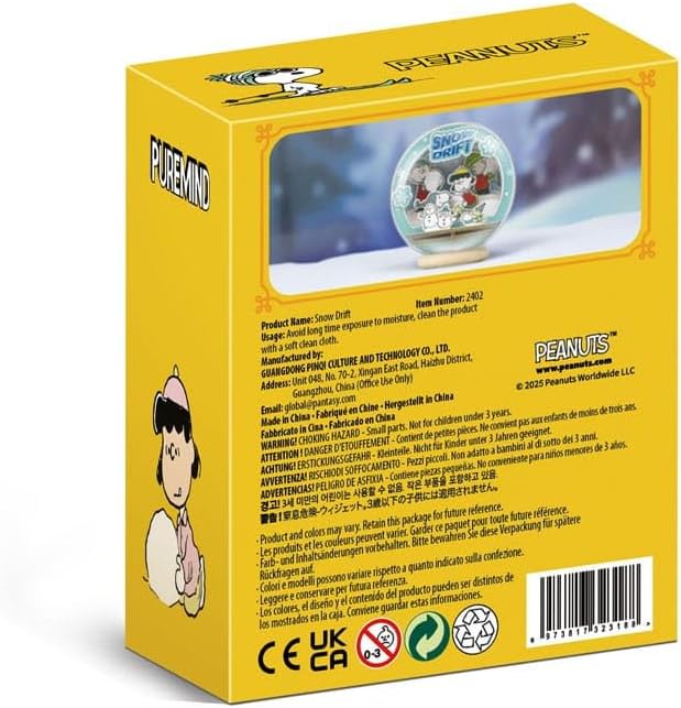 SNOOPY SNOWMAN SEASON WOODEN CRYSTAL BALL