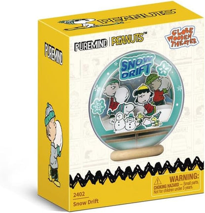 SNOOPY SNOWMAN SEASON WOODEN CRYSTAL BALL