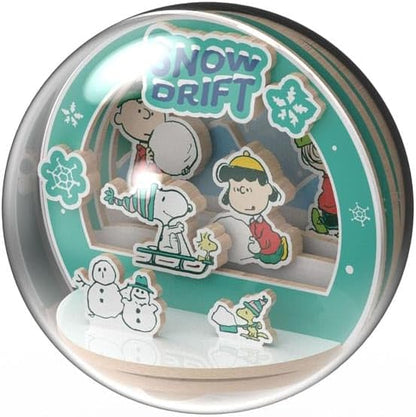SNOOPY SNOWMAN SEASON WOODEN CRYSTAL BALL