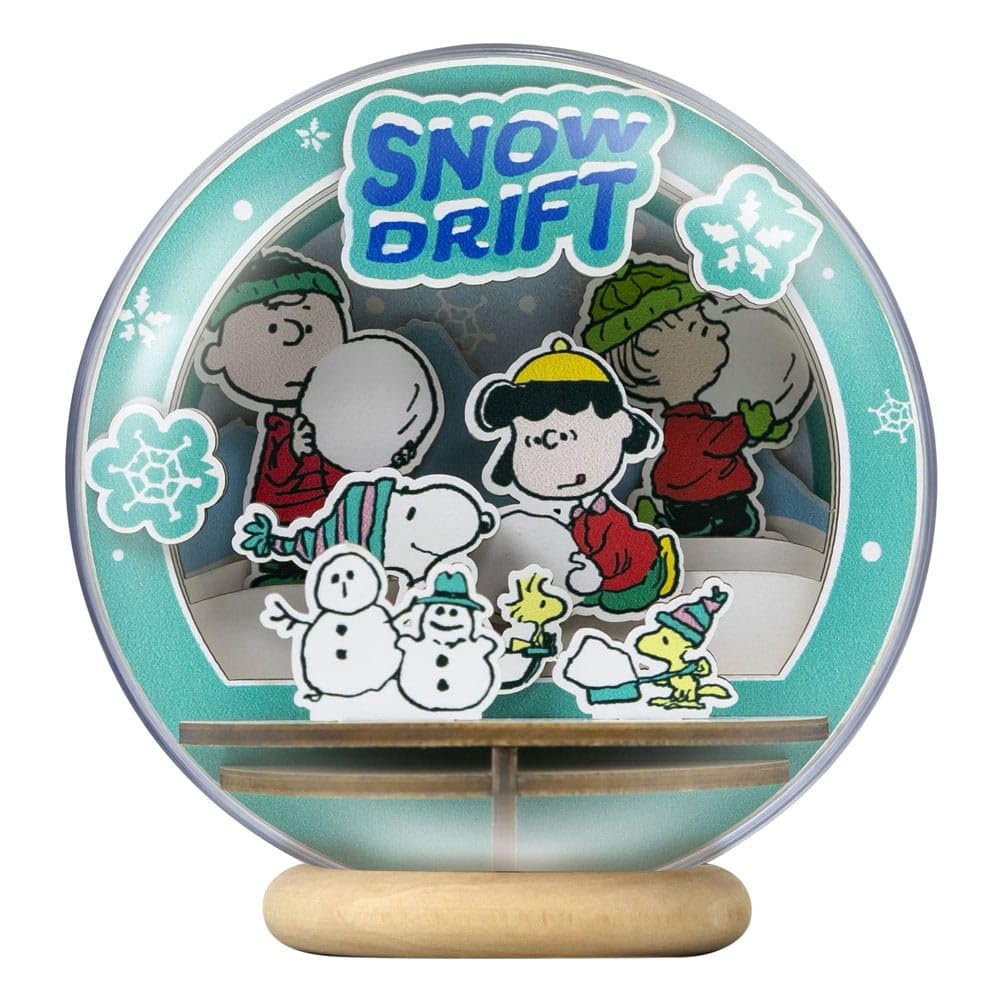 SNOOPY SNOWMAN SEASON WOODEN CRYSTAL BALL