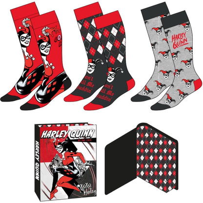 Harley Quinn Pack of 3 Adults Socks for Everyday Wear and Gifts