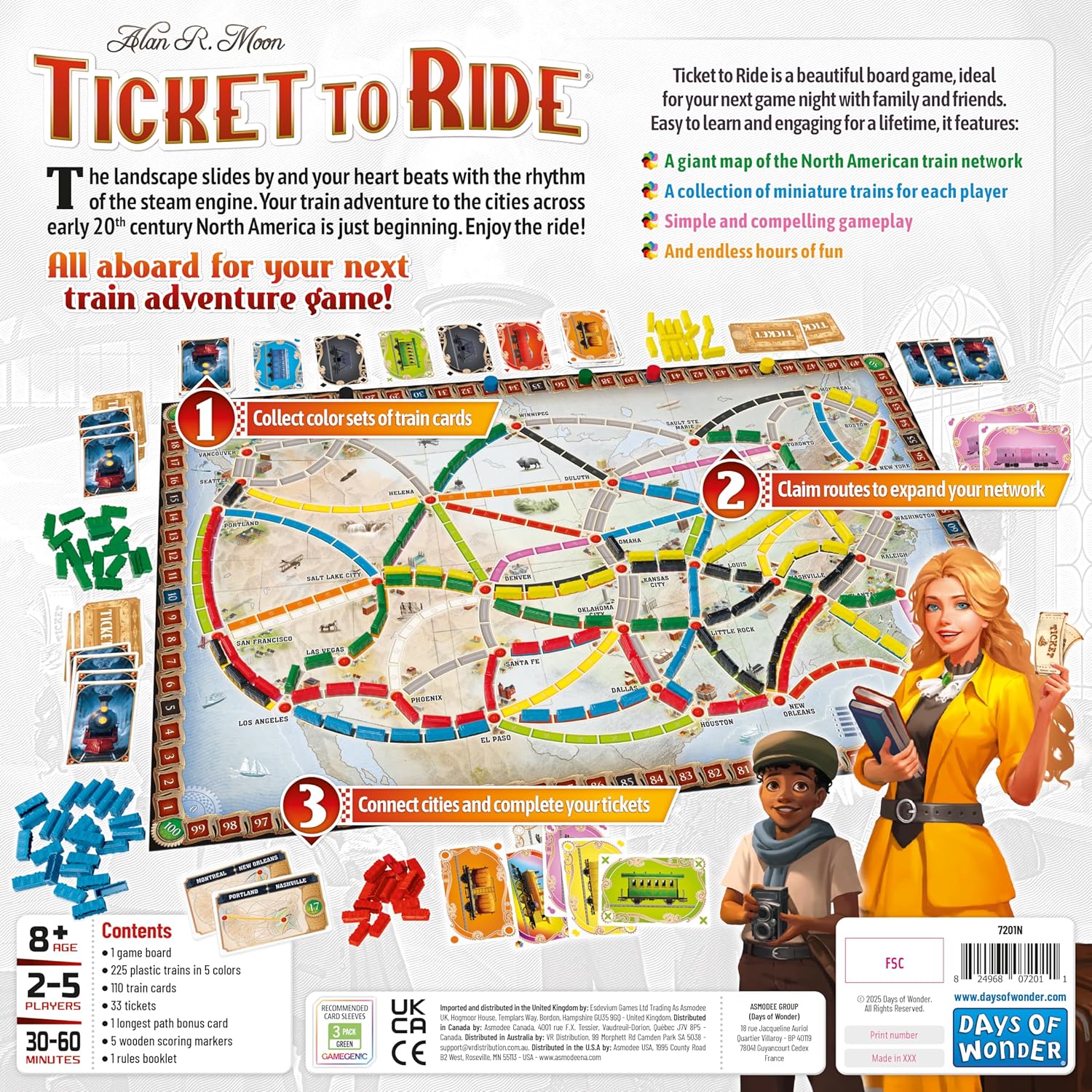Asmodee | Ticket to Ride Refresh | Family Board Game | Ages 8+ | 2-5 Players | 30-60 Minutes Playing Time