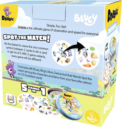 Asmodee | Dobble Bluey | Kids Card Game | Ages 4+ | 2-8 Players | 15 Minutes Playing Time
