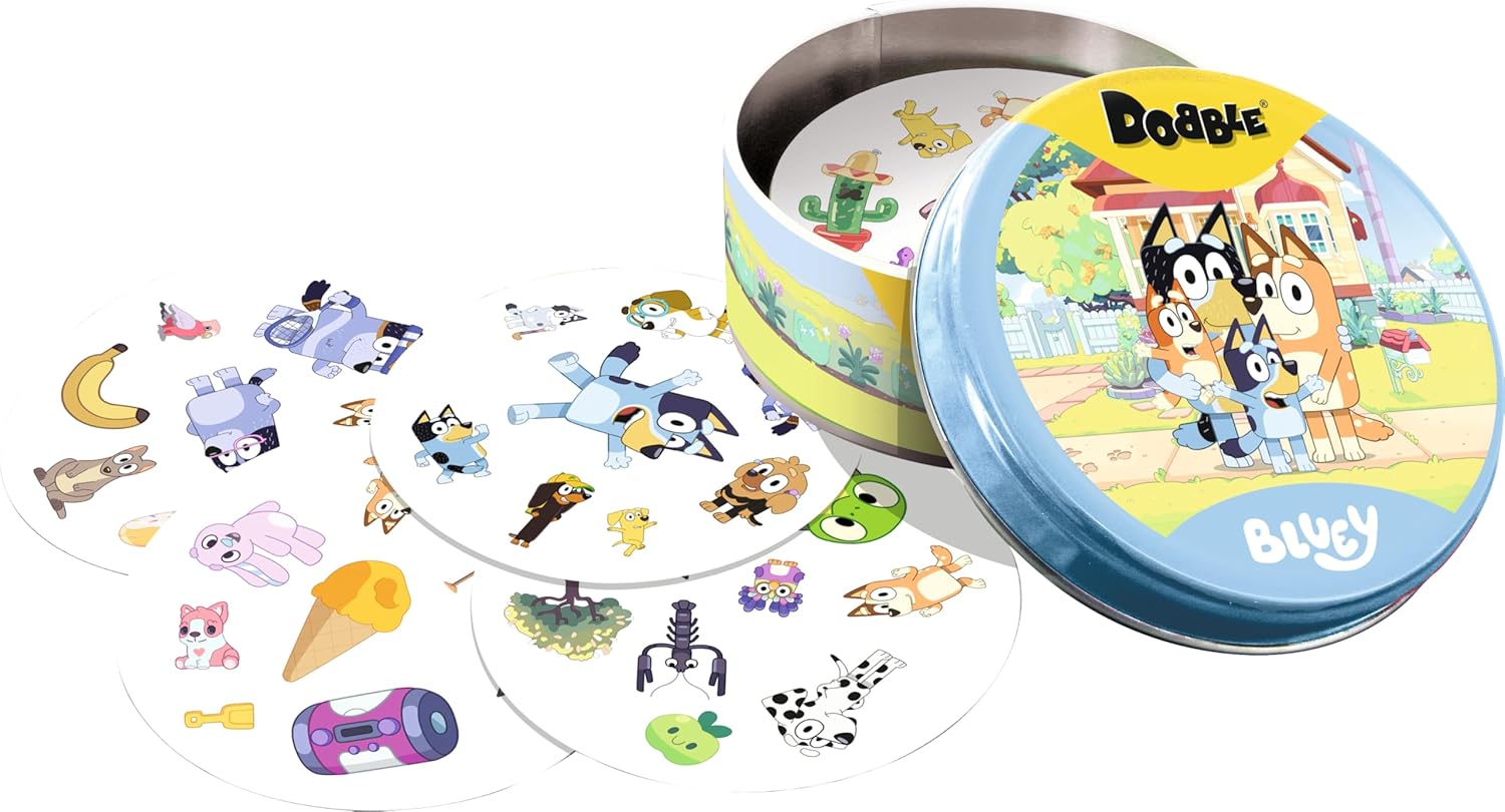 Asmodee | Dobble Bluey | Kids Card Game | Ages 4+ | 2-8 Players | 15 Minutes Playing Time