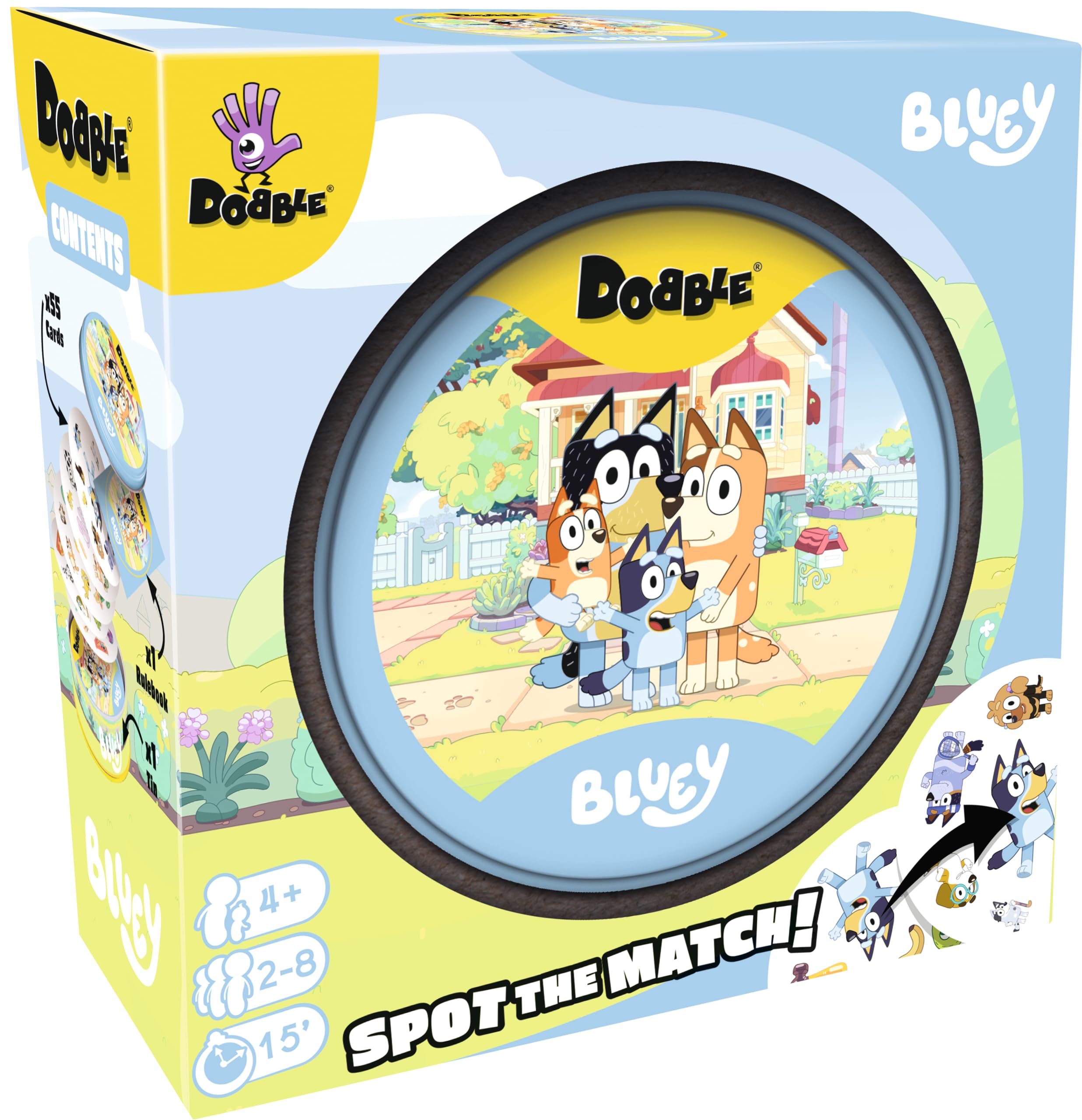 Asmodee | Dobble Bluey | Kids Card Game | Ages 4+ | 2-8 Players | 15 Minutes Playing Time