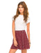 Motelrocks - Motel Drea High Waisted Pleated Skirt in Cravat Oxblood