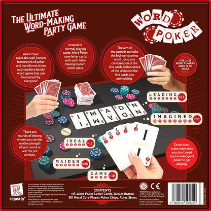 Rascals | Word Poker | Party Card Game | Ages 12+ | 2+ Players | 30+ Minutes Playing Time