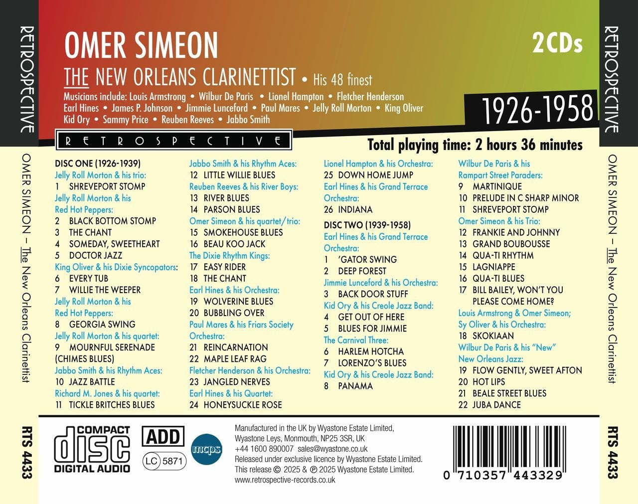 Omer Simeon: The New Orleans Clarinettist: His 48 Finest: 1926-1958