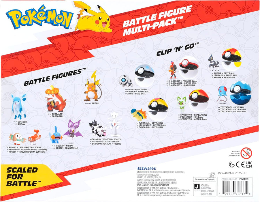 Pokémon Confezione da 6 figure da battaglia - Caratteristiche figure da 5 cm