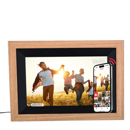 Rollei - Smarter Picture Frame - 10 Diagonal - Wifi - App Control - Wood Frame - Model 105 - 10.1