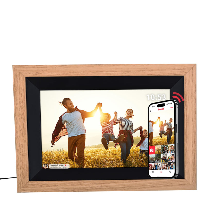 Rollei - Smarter Picture Frame - 10 Diagonal - Wifi - App Control - Wood Frame - Model 105 - 10.1