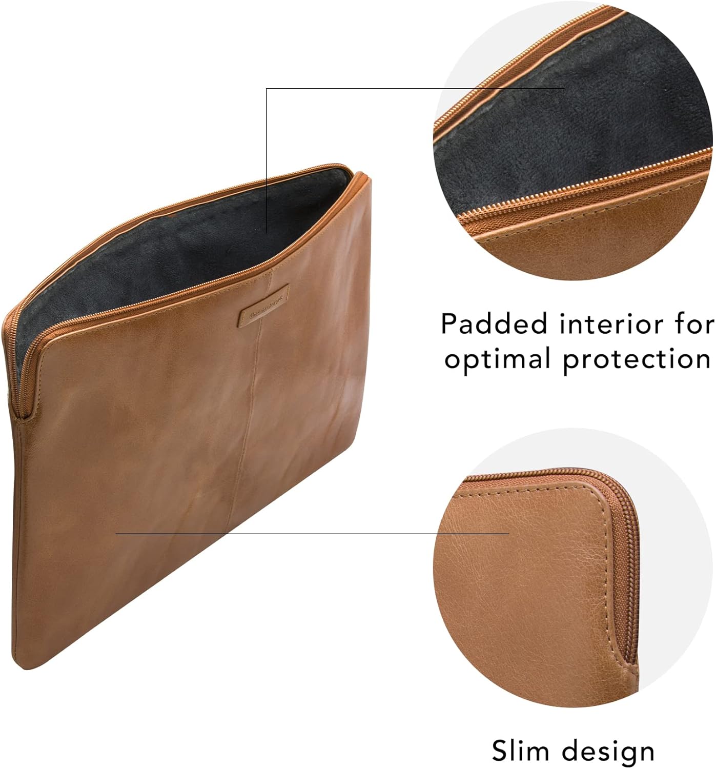 dbramante1928 - Skagen Pro+ Laptop Sleeve - Compatible With Macbook Pro 14 Inch PC - Made From Sustainably Sourced Full Grain Leather
