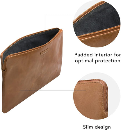 dbramante1928 - Skagen Pro+ Laptop Sleeve - Compatible With Macbook Pro 14 Inch PC - Made From Sustainably Sourced Full Grain Leather