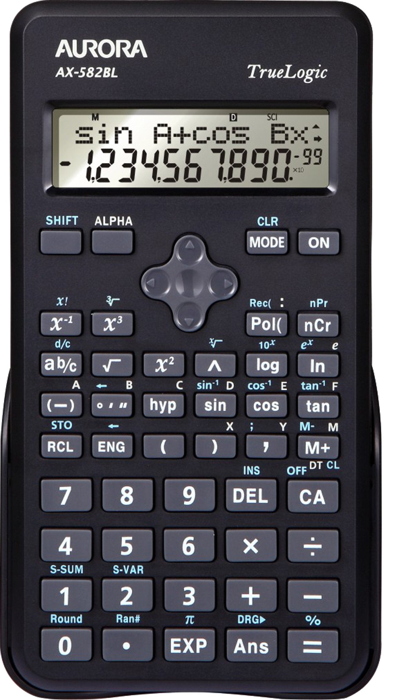 Aurora AX-582BL Scientific Calculator - Black (Pack of 2