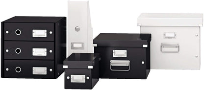 Leitz Magazine File holder, A4, Cardboard Document Storage Box with Label, Foldable with Label, for Home, Office & School, Click and Store Range 60470095
