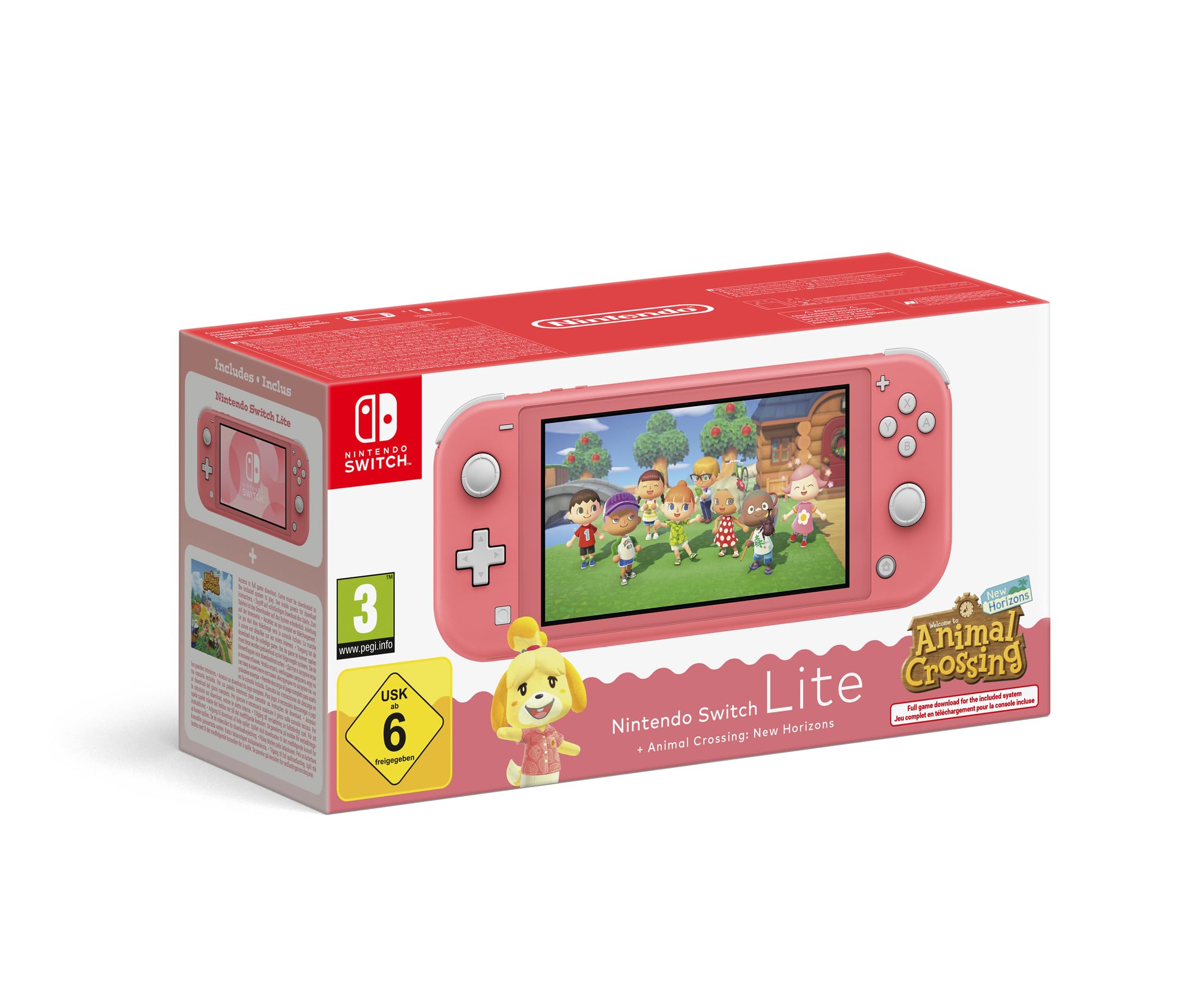 Nintendo Switch Lite (Coral) + Animal Crossing New Horizons