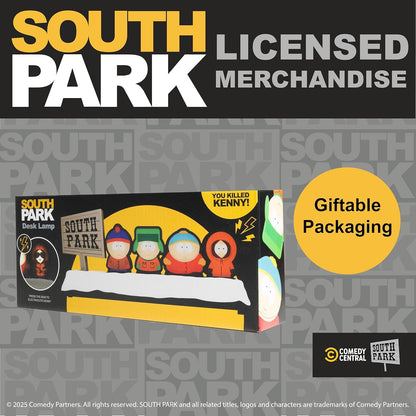 Blue Sky Studios South Park Flicker Light – USB Desk Lamp Featuring Cartman, Kenny, Stan & Kyle – Official Licensed Merchandise – Fun Collectible Lighting