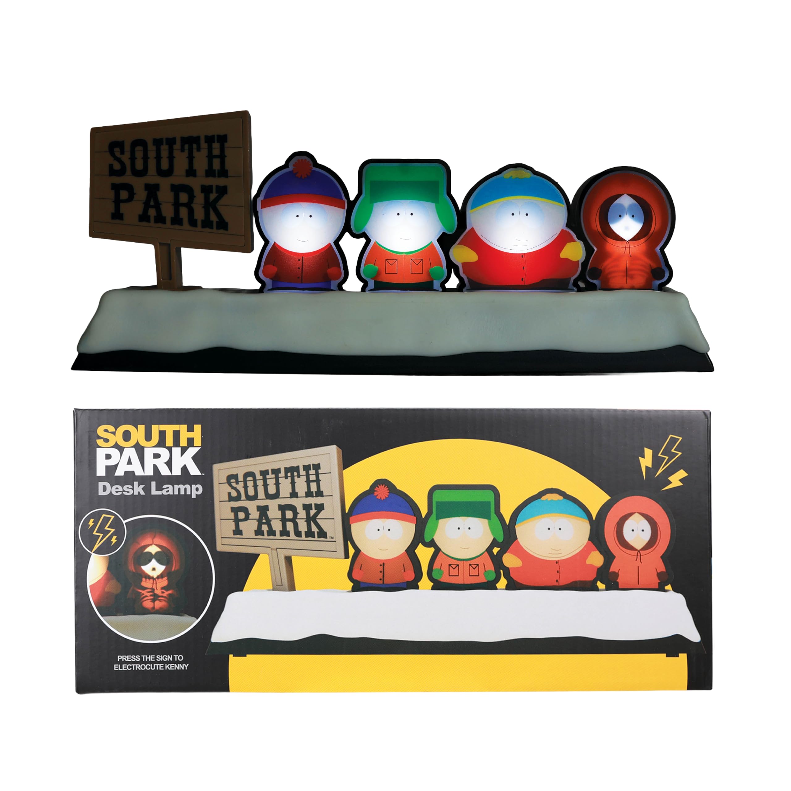 Blue Sky Studios South Park Flicker Light – USB Desk Lamp Featuring Cartman, Kenny, Stan & Kyle – Official Licensed Merchandise – Fun Collectible Lighting