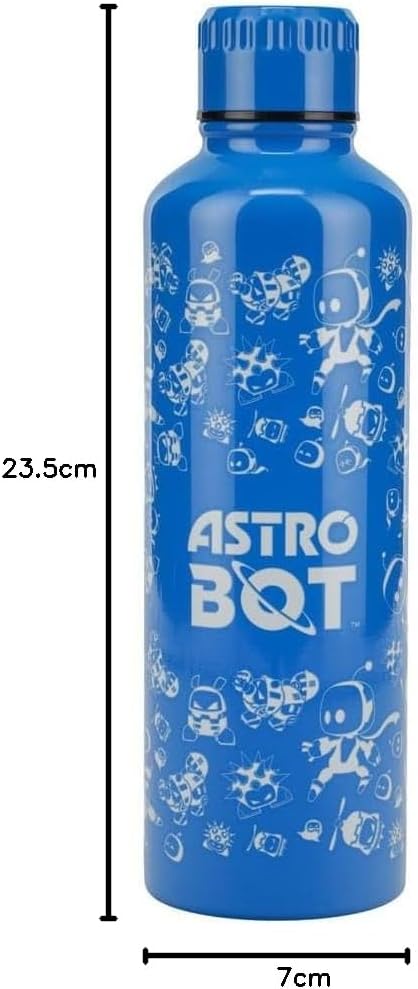Astro Bot Metal Water Bottle, 500ml (16oz) Stainless Steel Bottle with Screw-Top Lid, Reusable Travel Flask for Gamers, School, Work & Gifts | Paladone