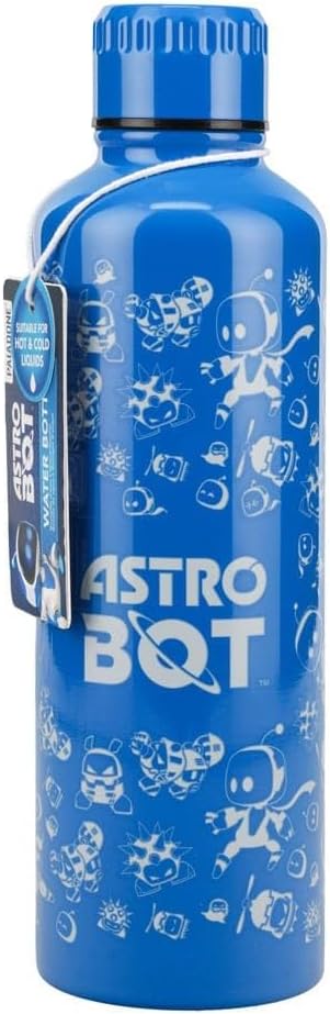 Astro Bot Metal Water Bottle, 500ml (16oz) Stainless Steel Bottle with Screw-Top Lid, Reusable Travel Flask for Gamers, School, Work & Gifts | Paladone