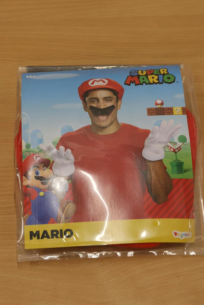 Disguise Nintendo Super Mario Adults Red Hat & Moustache Plumber Costume Accessories,