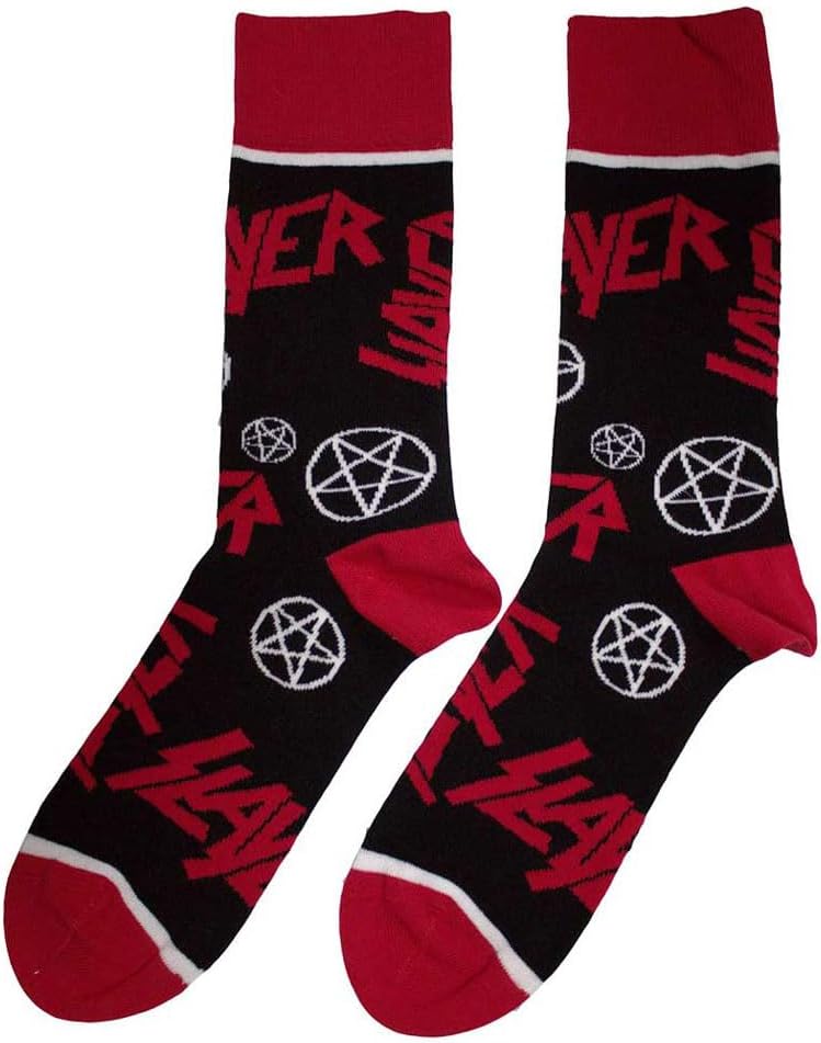 Rock Off officially licensed products Slayer Band Logo And Pentegram Ankle Calzini Size One Size