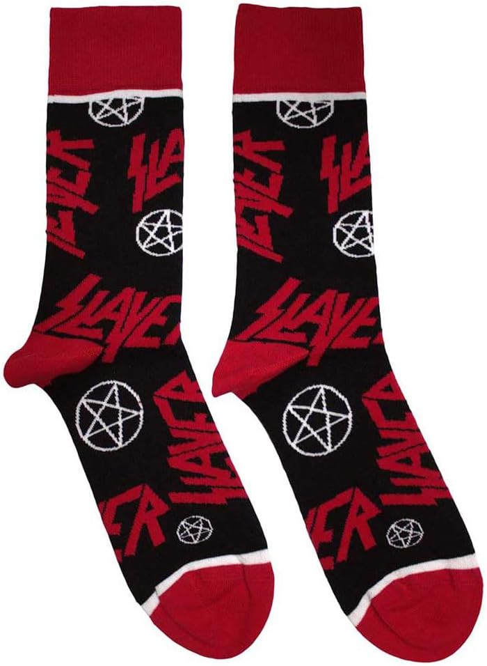 Rock Off officially licensed products Slayer Band Logo And Pentegram Ankle Calzini Size One Size