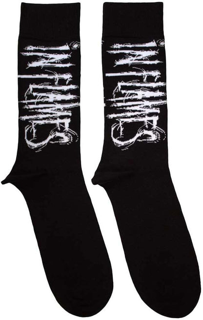 In Flames: Rock Off - Logo (Calzini Unisex Uk Size 7 - 11)
