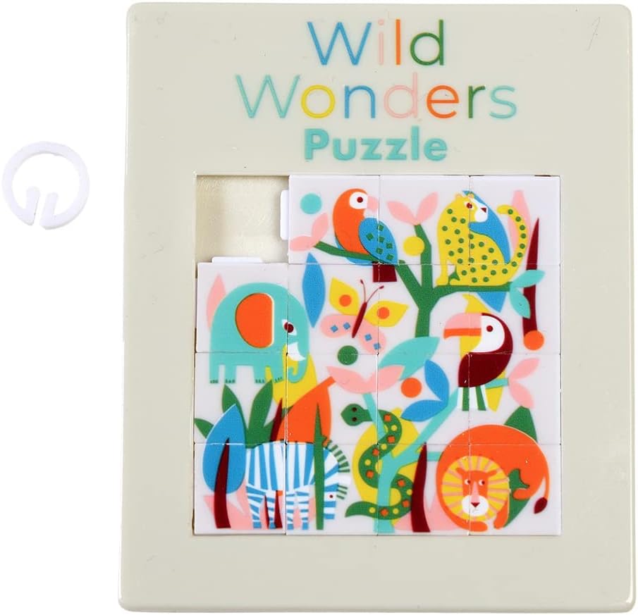 Rex London Wild Wonders Slide Puzzle, Plastic, Sliding, Scenic, Slide Puzzle, 1 Set, 1 Item, 1 Piece, 1 Count, 3 Years and Up