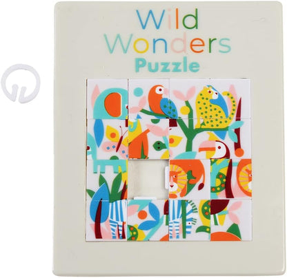 Rex London Wild Wonders Slide Puzzle, Plastic, Sliding, Scenic, Slide Puzzle, 1 Set, 1 Item, 1 Piece, 1 Count, 3 Years and Up