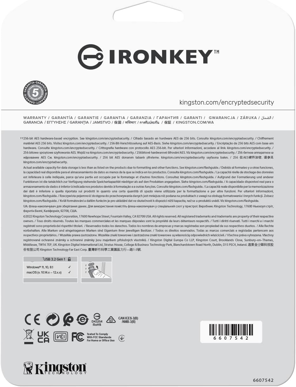 Kingston IronKey Vault Privacy 50 FIPS 197 Certified & XTS-AES 256-bit Encrypted USB TypeC Drive for Data Protection - IKVP50C/16GB