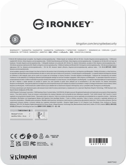 Kingston IronKey Vault Privacy 50 FIPS 197 Certified & XTS-AES 256-bit Encrypted USB TypeC Drive for Data Protection - IKVP50C/16GB